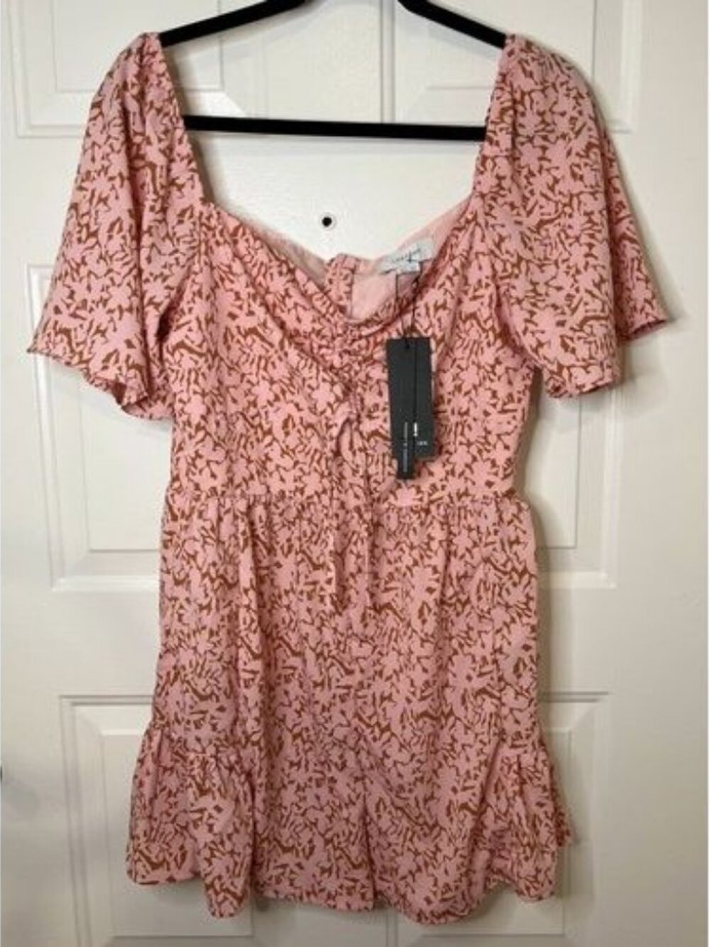 ASOS Pink and Brown Patterned Jumpsuit